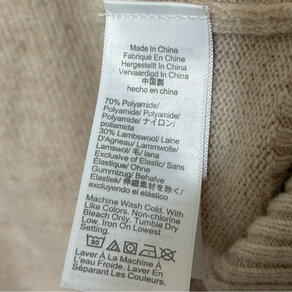 J. Crew Men’s Crewneck Sweater Size Large Cream Neutral Pullover Lambswool
